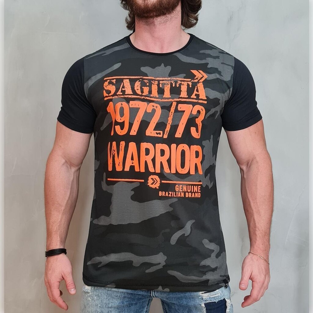 Camiseta Masculina Sagitta Algodão Camuflada Warrior