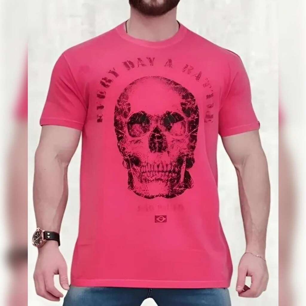 Camiseta Masculina Sagitta Algodão de Caveira