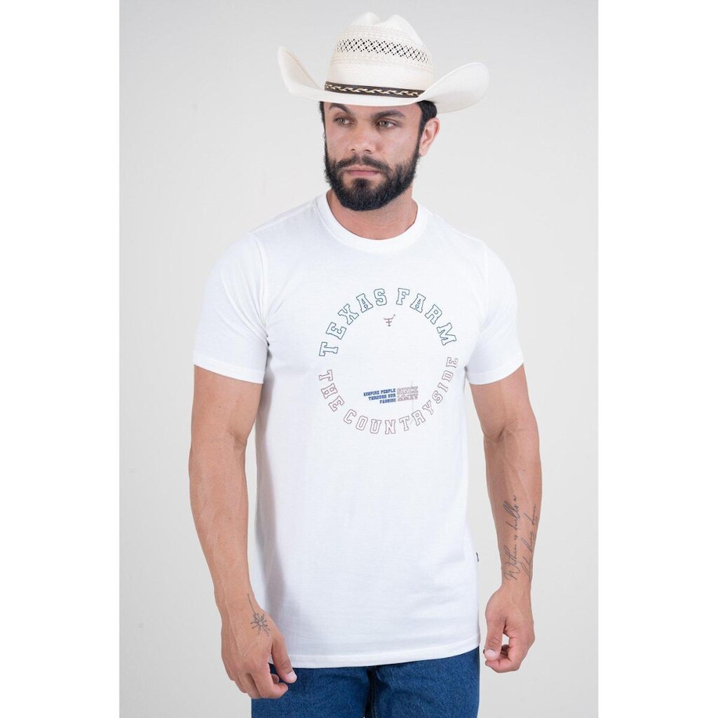 CAMISETA MASCULINA TEXAS FARM - CM632 - BRANCO