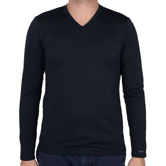 Camiseta Masculina Upman ML Térmica Gola V Preta - 144RF - Preto Menor preço em Camiseta Masculina Upman ML Térmica Gola V Preta - 144RF - Preto