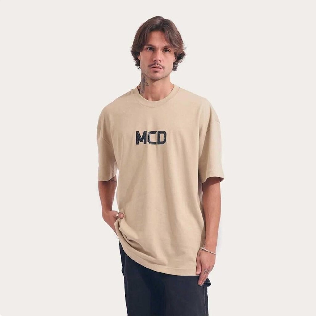 Camiseta Masculino Mcd Shirt Box Fit Mcd Relevo Bege G