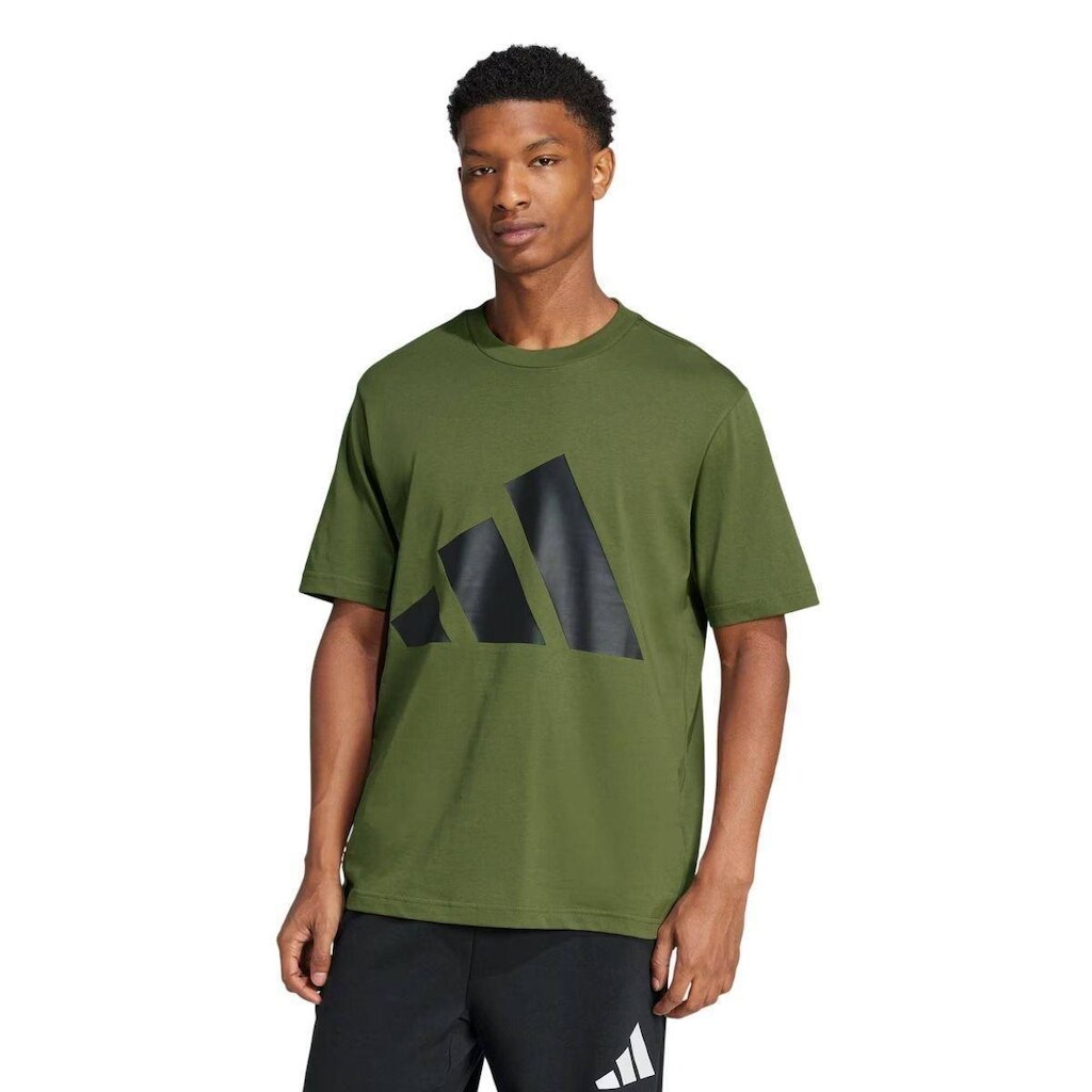 CAMISETA M/C ESSENTIALS BIG LOGO JE8931 - VERDE MILITAR/PRETO 2GG