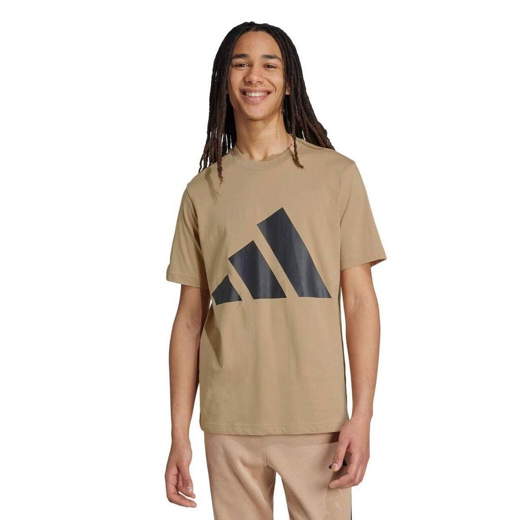 CAMISETA M/C ESSENTIALS BIG LOGO JX3281 - BEGE/PRETO 2GG