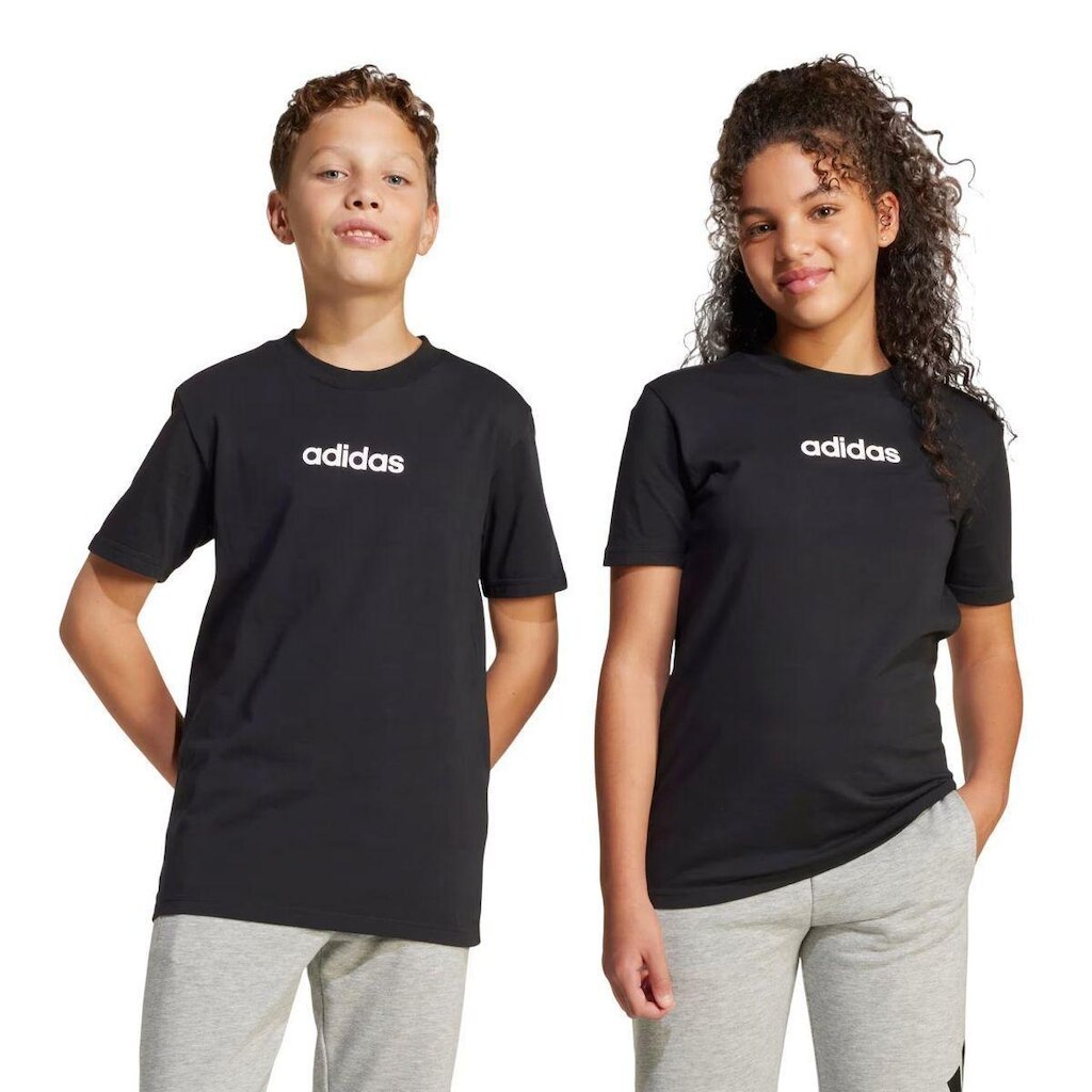 CAMISETA M/C LOGO LINEAR JUNIOR JC9748 - PRETO/BRANCO 11/12A