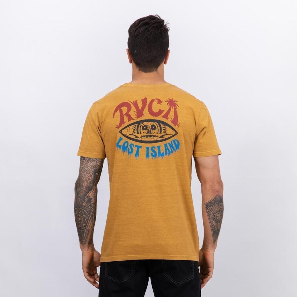 CAMISETA M/C LOST ISLAND - AMARELO ESCURO - M