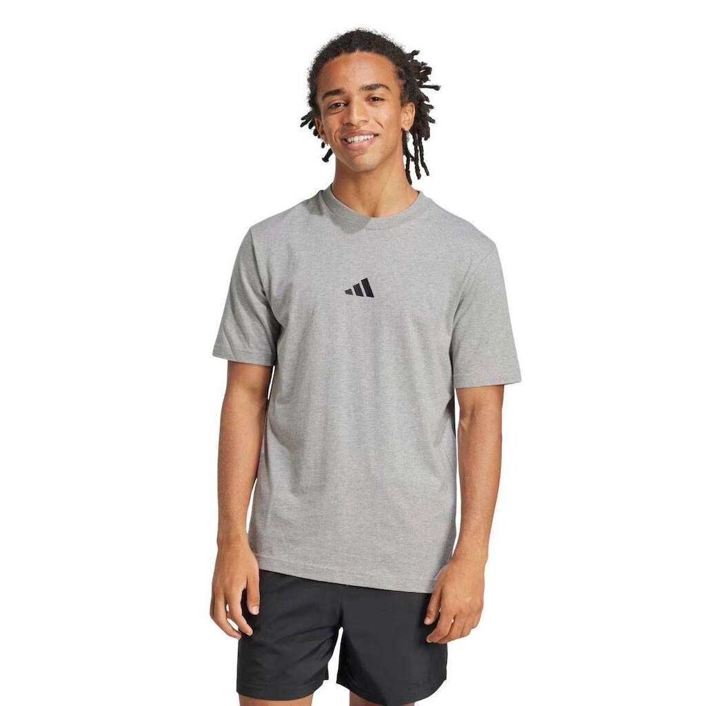 CAMISETA M/C SMALL LOGO JF1091 - CINZA CLARO/PRETO 2GG