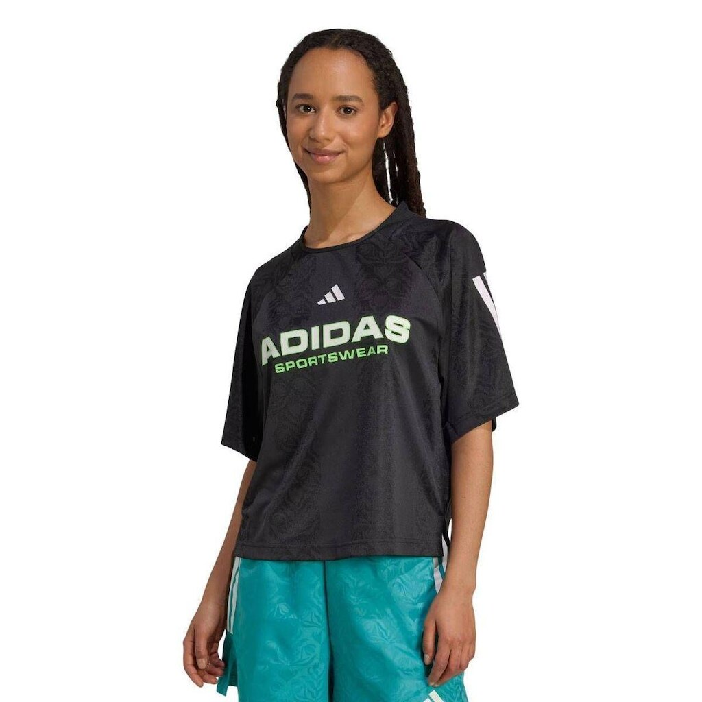 CAMISETA M/C TIRO Q3 JL9212 - PRETO/BRANCO G