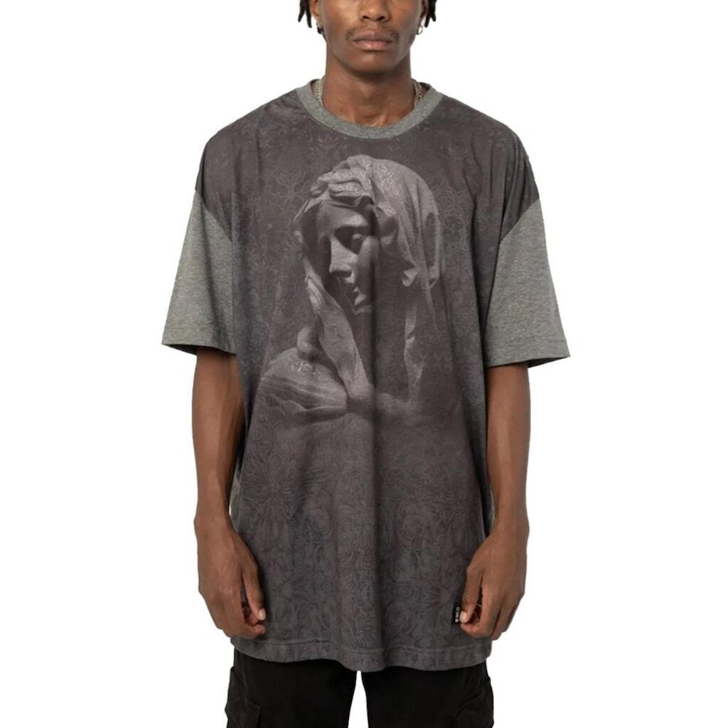 Camiseta MCD Box Fit Santa Mescla Escuro