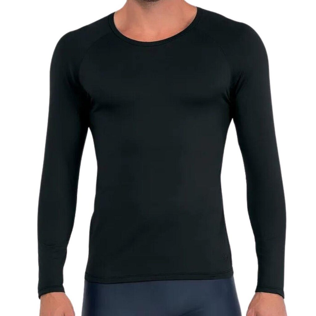 Camiseta Microfibra UV Manga Longa - Azul Marinho - GG