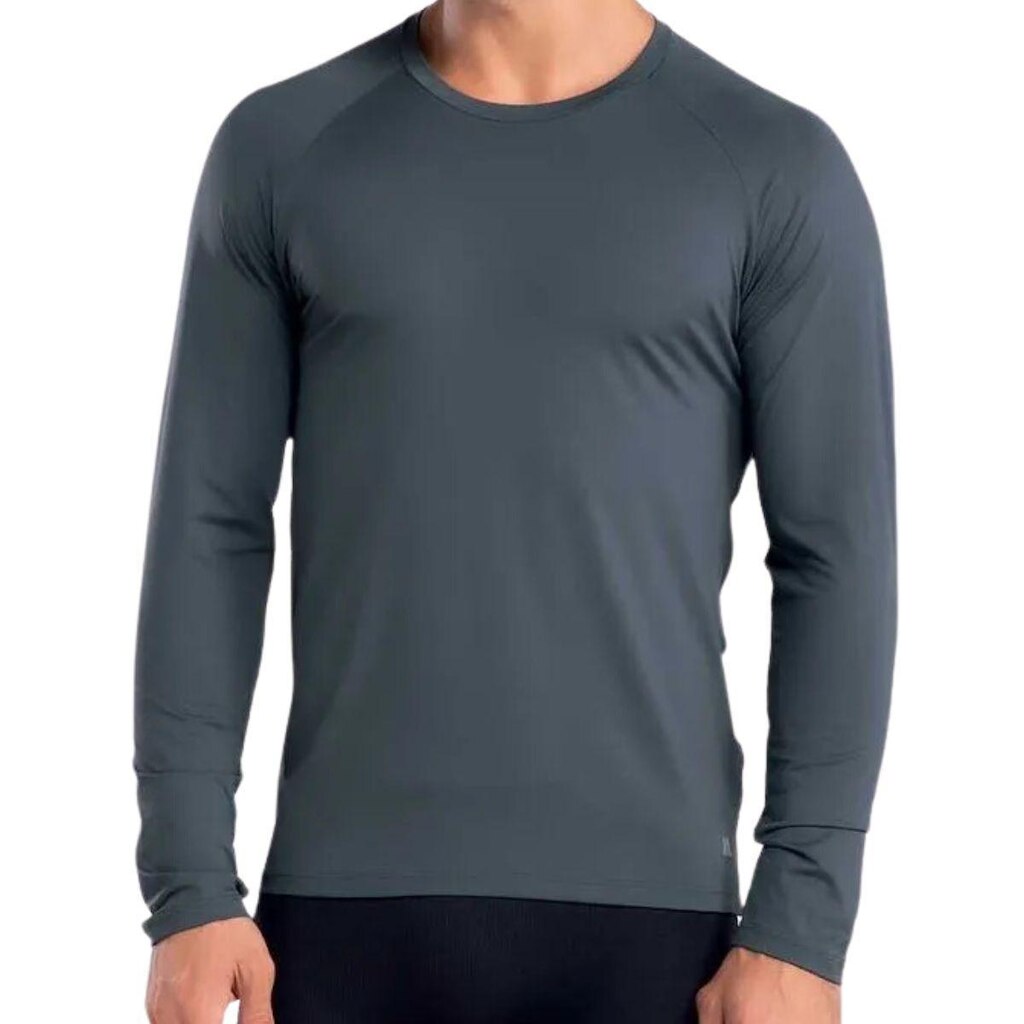 Camiseta Microfibra UV Manga Longa - Azul Marinho - GG