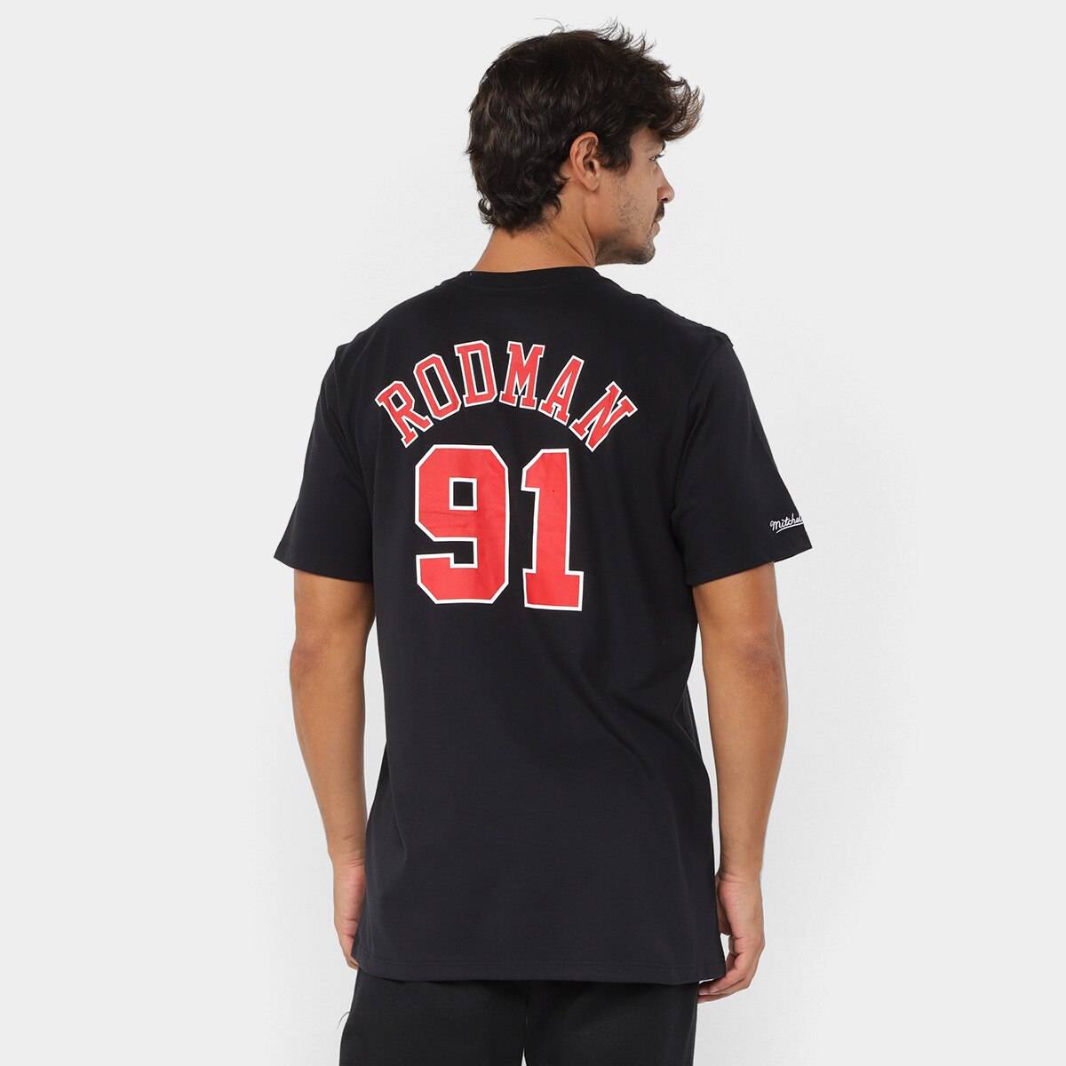 Camiseta Mitchell & Ness Chicago Bulls Dennis Rodman 91 Masculina