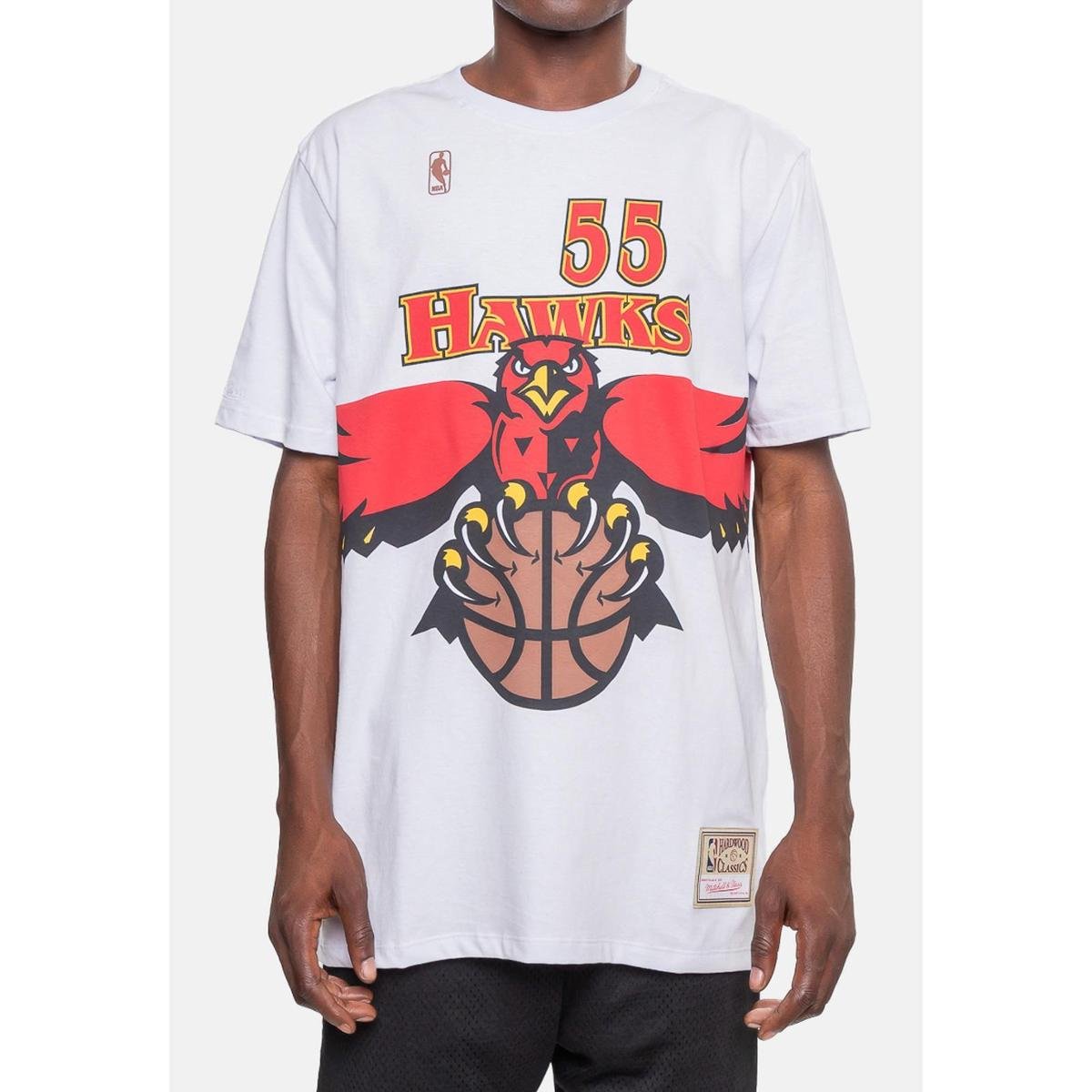mitchell&ness × Kaikai Kiki × NBA / Tシャツ/M/コットン/WHT/プリント Camiseta Mitchell & Ness NBA Atlanta Hawks Dikembe Mutombo
