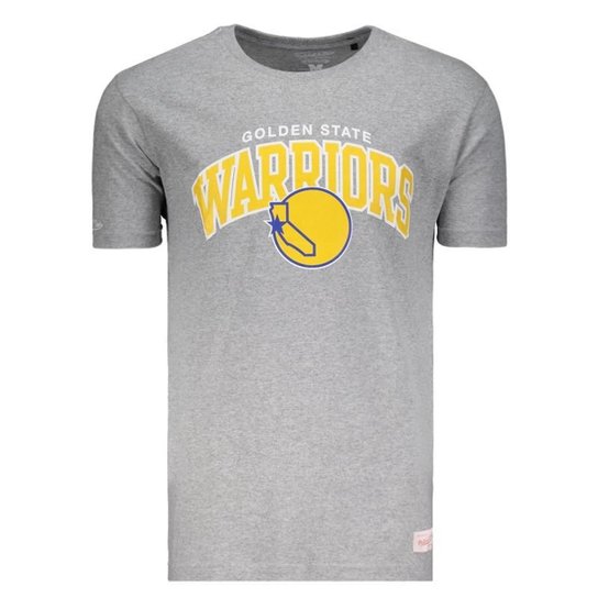 Camiseta Mitchell & Ness Nba Golden State Warriors Team Arch Masculino - Cinza