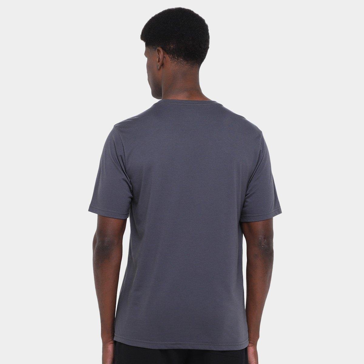Camiseta Mizuno Basic Big Masculina - Cinza+Laranja | Netshoes