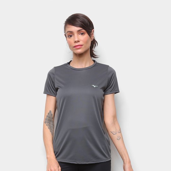 Camiseta Mizuno Energy Melange Feminina - Cinza+Verde