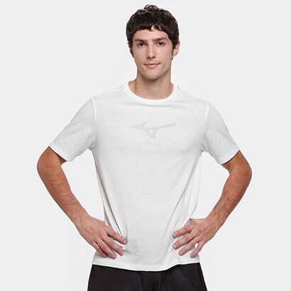 Camiseta Mizuno Lifestyle Masculina - Cinza+Branco