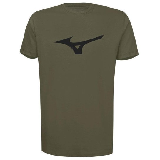 Camiseta Mizuno Masculina Soft Run Bird - Musgo+Preto Menor preço em Camiseta Mizuno Masculina Soft Run Bird - Musgo+Preto