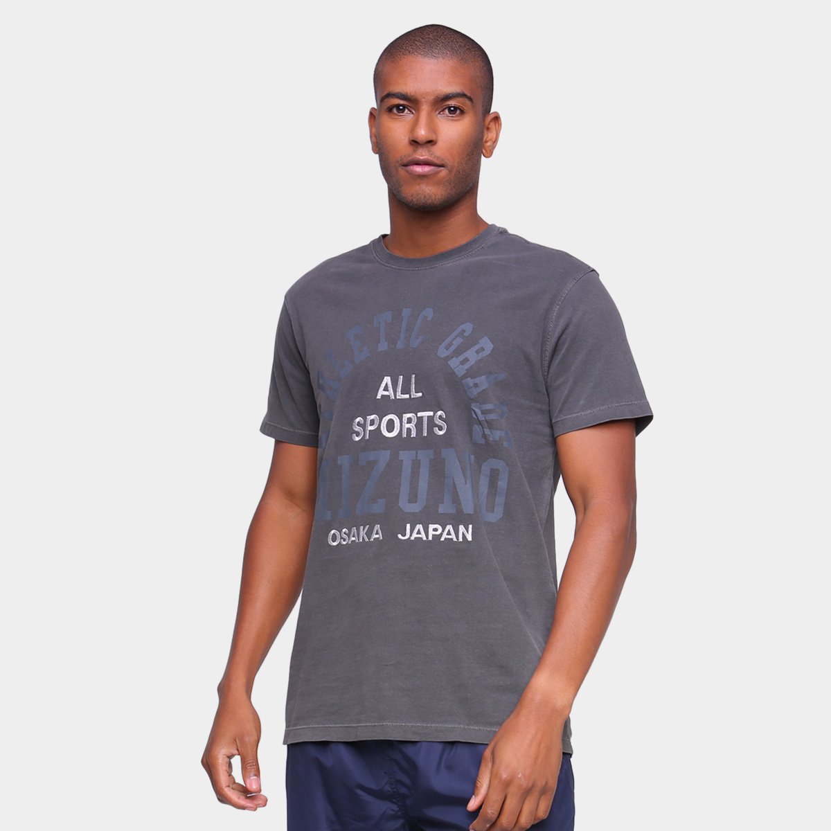 Camiseta Mizuno Osaka Japan Masculina - Cinza | Netshoes