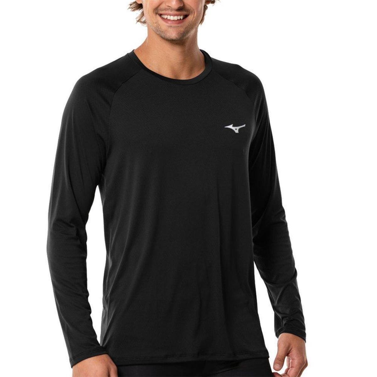 AMCSS ワールドカップ 162 Camiseta Mizuno Pro UV Manga Longa Masculina MNMAR162-0090 - Preto
