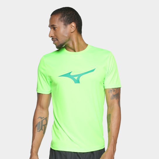 Camiseta Mizuno Run Spark Masculina Verde claro Netshoes