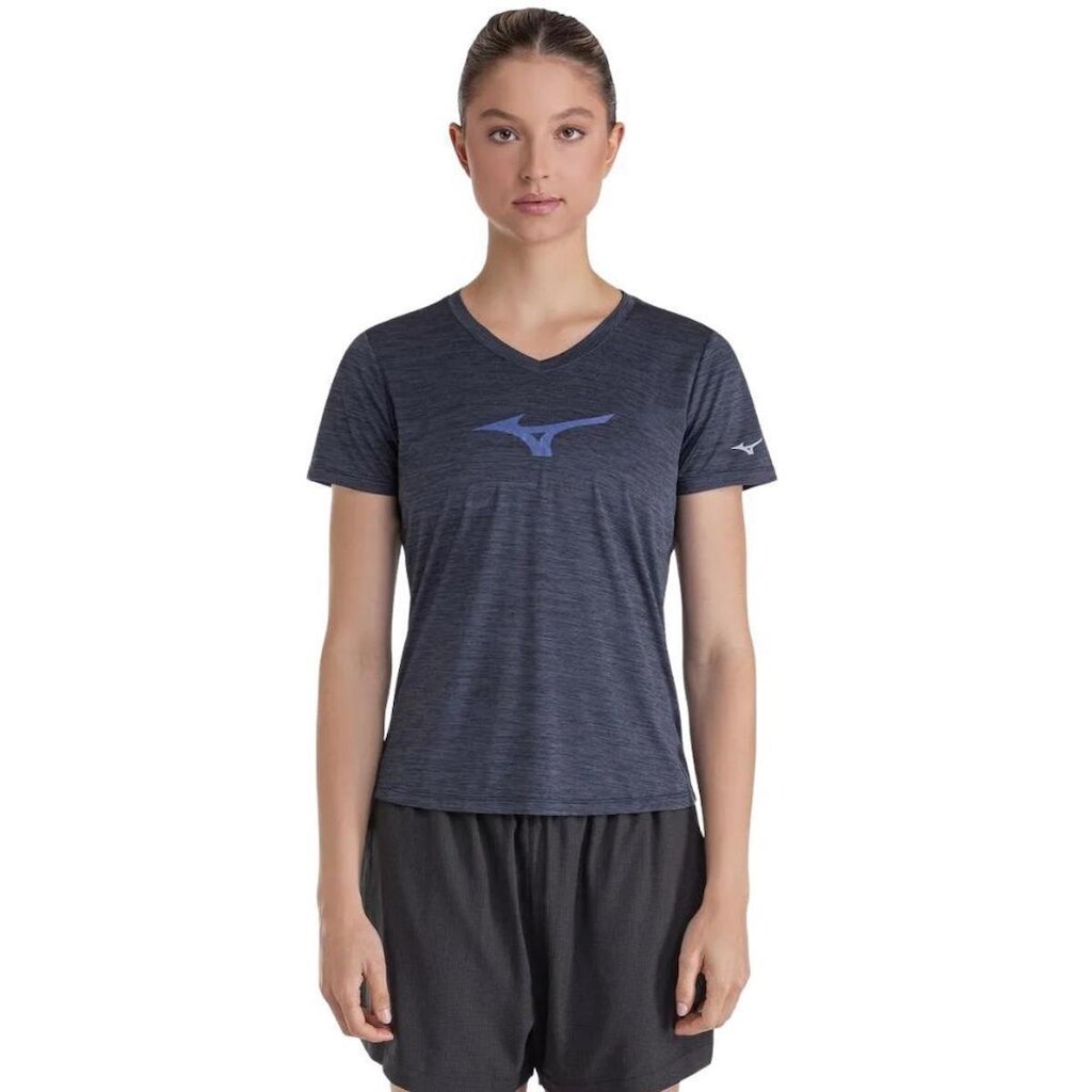 Camiseta Mizuno Spark 2 Mescla Azul Noite - Feminino M