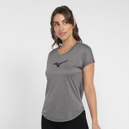 Camiseta Mizuno Spark Big Feminina - Chumbo Menor preço em Camiseta Mizuno Spark Big Feminina - Chumbo