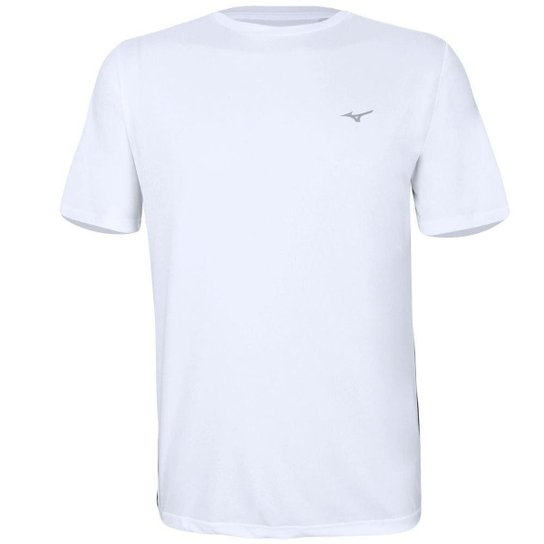 Camiseta Mizuno Wave Run 2 Masculina - Branco+Azul Menor preço em Camiseta Mizuno Wave Run 2 Masculina - Branco+Azul