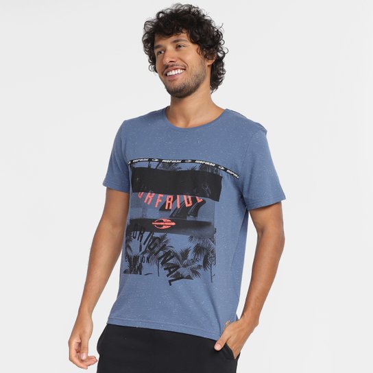 Camiseta Mormaii Botone Masculina - Azul Menor preço em Camiseta Mormaii Botone Masculina - Azul