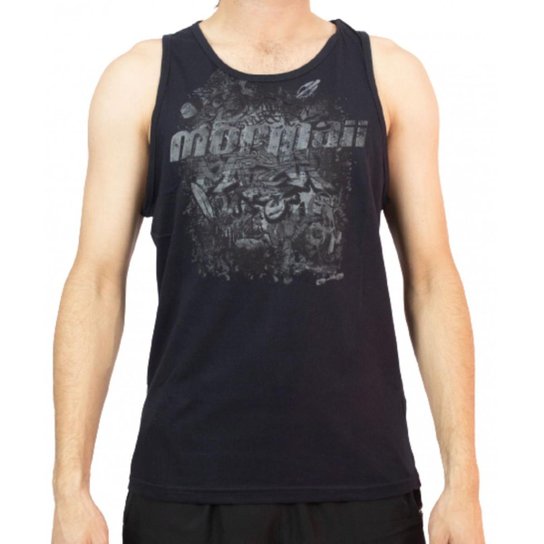 CAMISETA MORMAII REGATA ESTAMPADA - MASCULINA - Preto Menor preço em CAMISETA MORMAII REGATA ESTAMPADA - MASCULINA - Preto