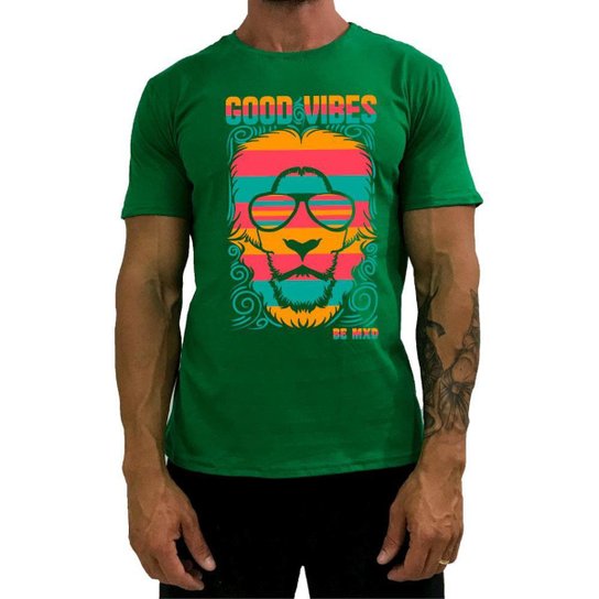 Camiseta MXD Conceito Good Vibes Masculina - Verde