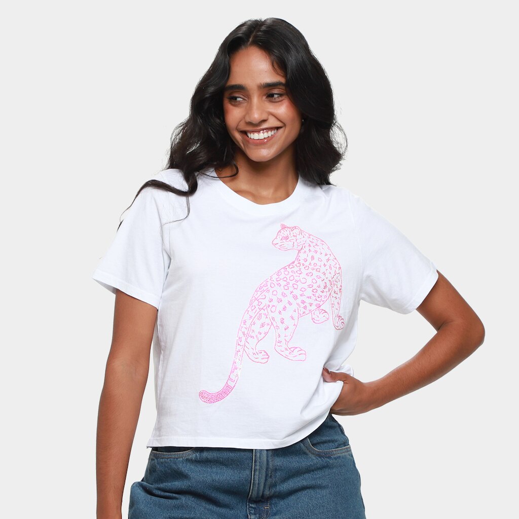 Camiseta My Favorite Things Cropped Estampada Feminina