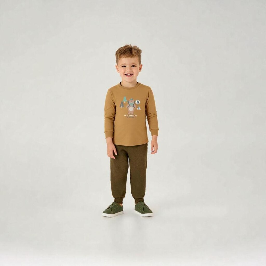 Camiseta Natural Primeiros Passos Pulla Bulla Menino - 55262-416