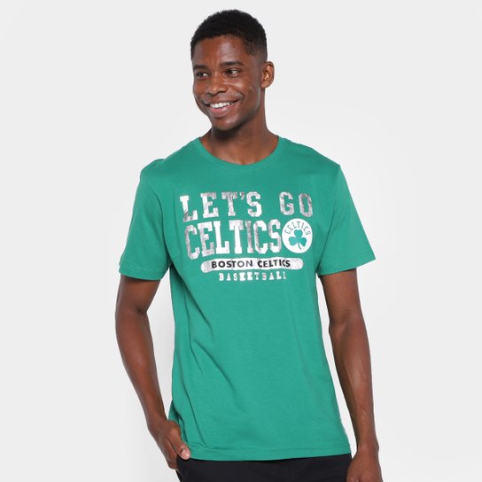 Camiseta NBA Boston Celtics Let's Go Masculina - Verde escuro Menor preço em Camiseta NBA Boston Celtics Let's Go Masculina - Verde escuro