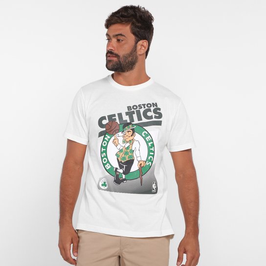 Camiseta NBA Boston Celtics Logo Masculina - Off White Menor preço em Camiseta NBA Boston Celtics Logo Masculina - Off White