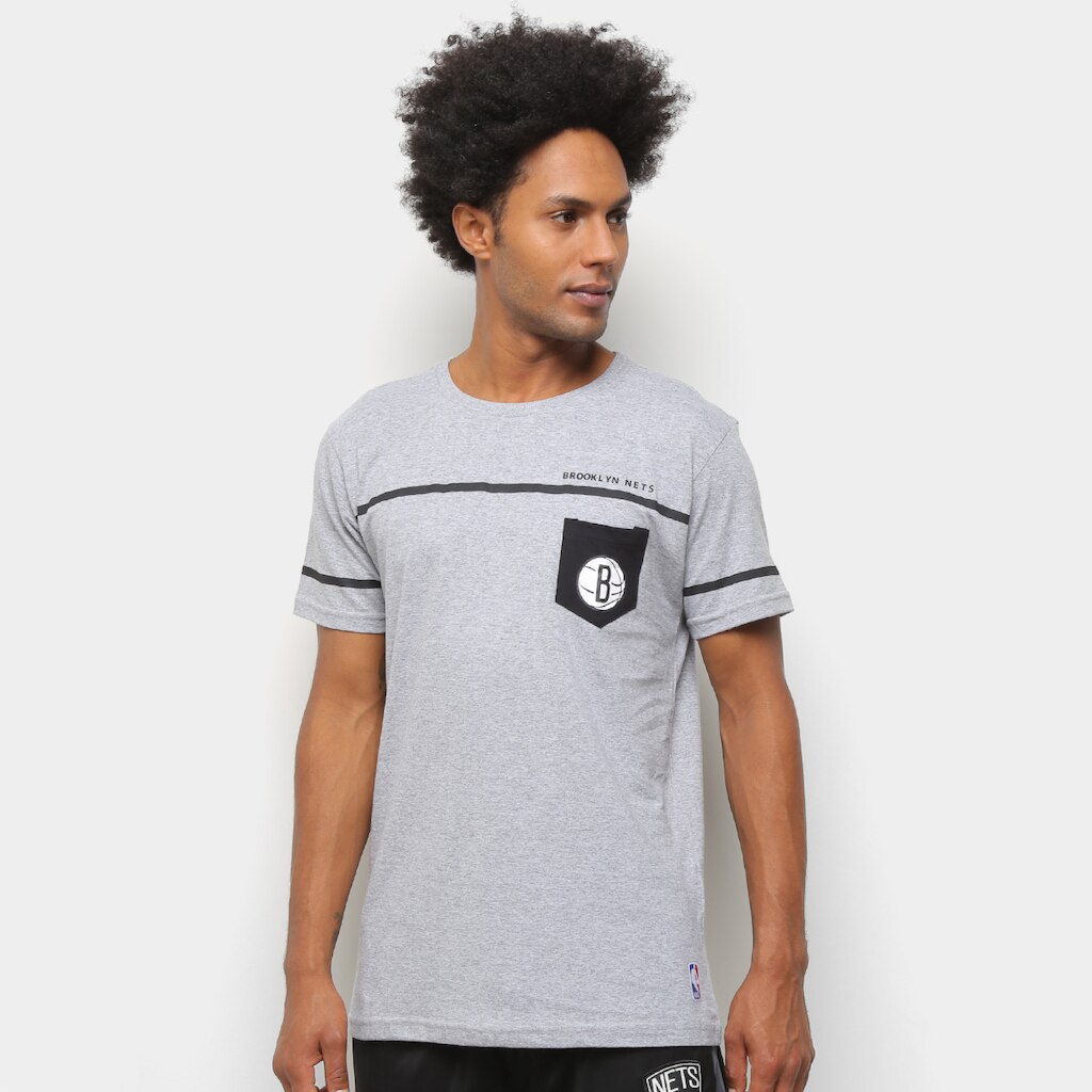 Camiseta NBA Brooklyn Nets Estampa Pock Masculina