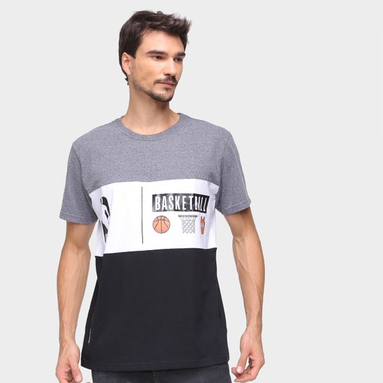 Camiseta NBA Color Block Cesta Masculina - Grafite é ruim? Camiseta NBA Color Block Cesta Masculina - Grafite é boa?