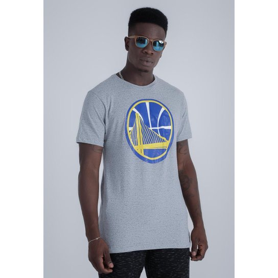 Camiseta NBA Especial Estampada Golden State Warriors Masculina - Cinza Menor preço em Camiseta NBA Especial Estampada Golden State Warriors Masculina - Cinza