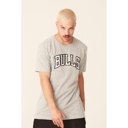 Camiseta NBA Estampada Holographic Chicago Bulls Masculino - Mescla Menor preço em Camiseta NBA Estampada Holographic Chicago Bulls Masculino - Mescla