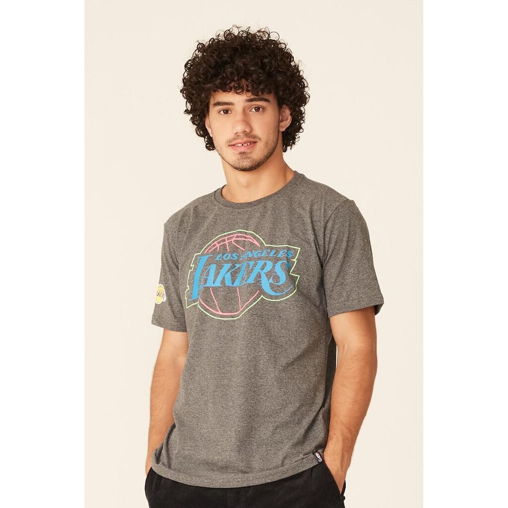 Camiseta NBA Estampada Los Angeles Lakers Casual Masculino