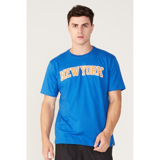 Camiseta NBA Estampada New York Knicks Masculino - Azul Menor preço em Camiseta NBA Estampada New York Knicks Masculino - Azul