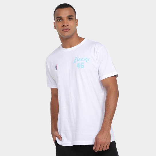 Camiseta NBA Los Angeles Lakers Especial Masculina - Off White Menor preço em Camiseta NBA Los Angeles Lakers Especial Masculina - Off White