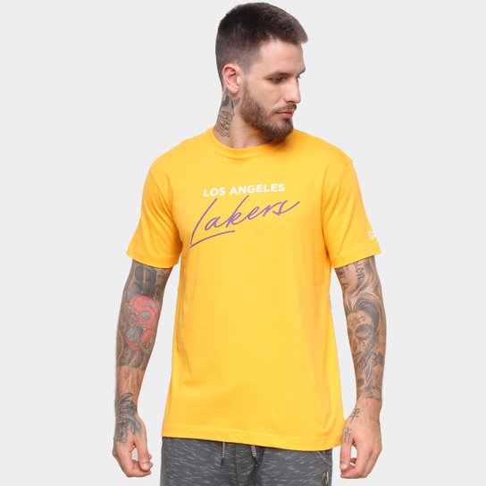 Camiseta NBA Los Angeles Lakers New Era Core Handsign Masculina - Laranja é ruim? Camiseta NBA Los Angeles Lakers New Era Core Handsign Masculina - Laranja é boa?
