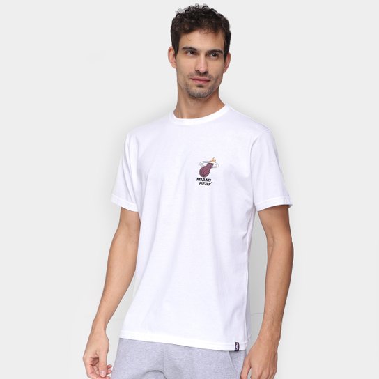 Camiseta NBA Miami Heat Mini Shield Masculina - Off White é ruim? Camiseta NBA Miami Heat Mini Shield Masculina - Off White é boa?