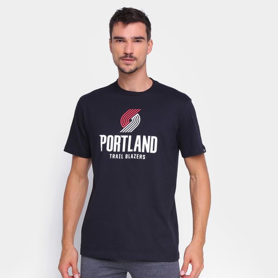 Camiseta NBA Portland Trail Blazers New Era Logo Masculina - Preto Menor preço em Camiseta NBA Portland Trail Blazers New Era Logo Masculina - Preto