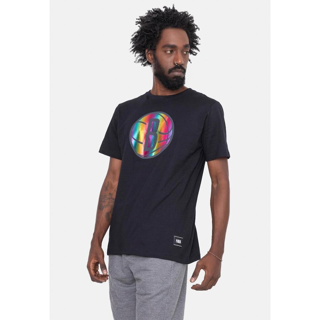 Camiseta NBA Rainbow Logo Brroklyn Nets Masculino