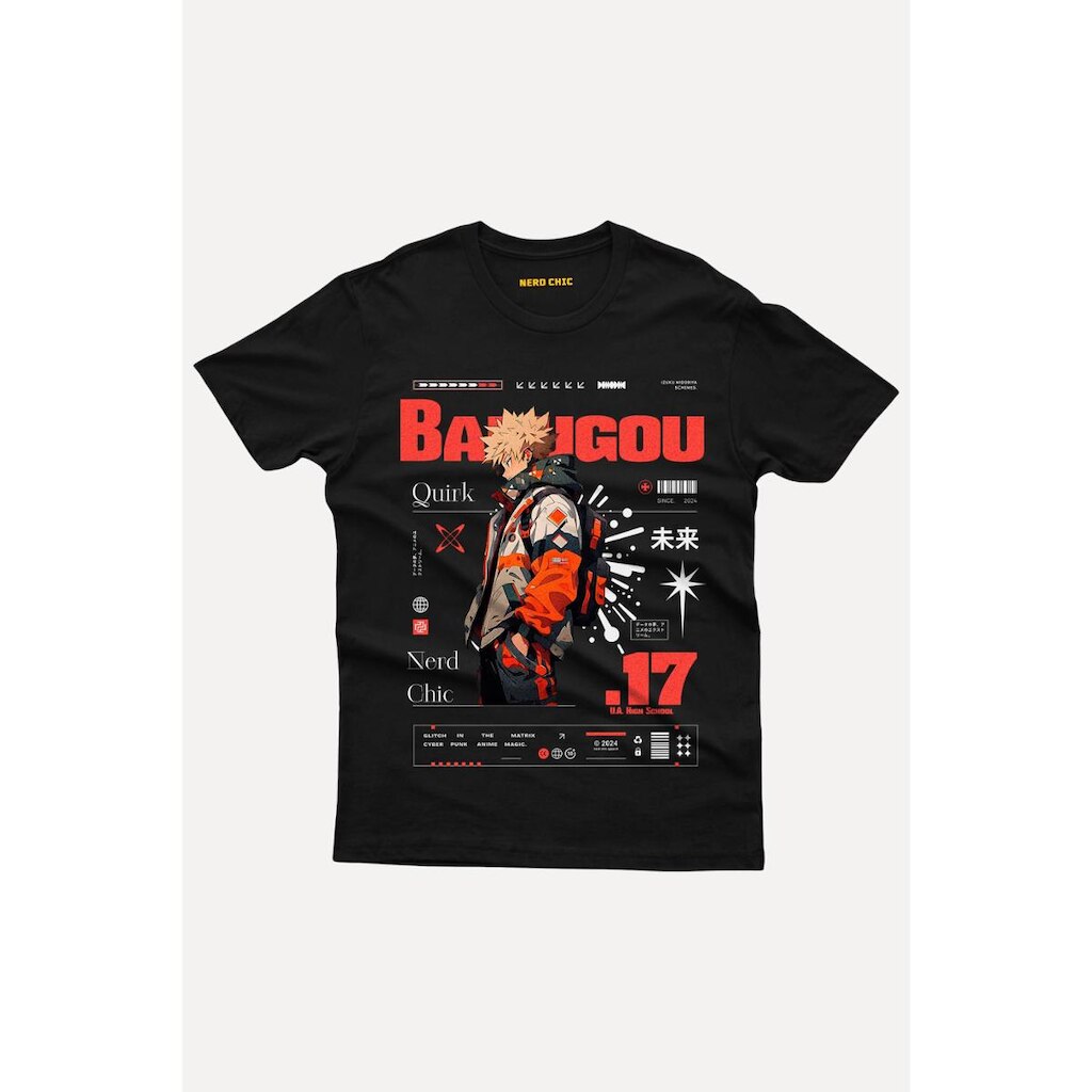 Camiseta Nerd Chic Bakugou - My Hero Academia
