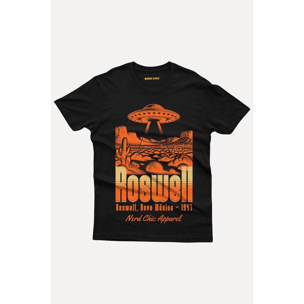 Camiseta Nerd Chic Caso Roswell - Novo México: Discos voadores e Aliens