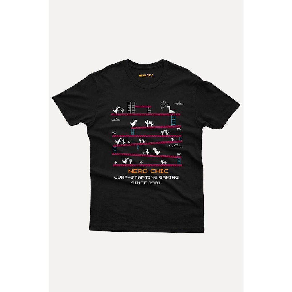 Camiseta Nerd Chic Gamer Dino Save The Princess by Geek Nerd