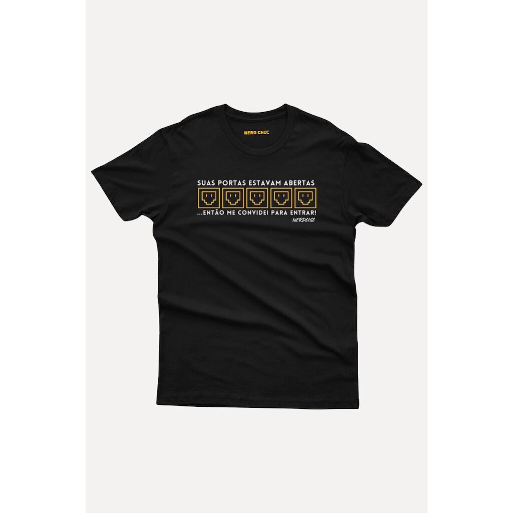 Camiseta Nerd Chic Hacker Portas Abertas, entrei... Moda Geek