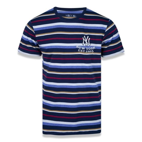 Camiseta New Era College Stripe Masculino - Azul